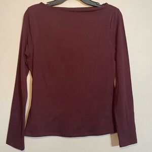 Time and Tru Women's Long Sleeve Burgundy Top Medium BNWT